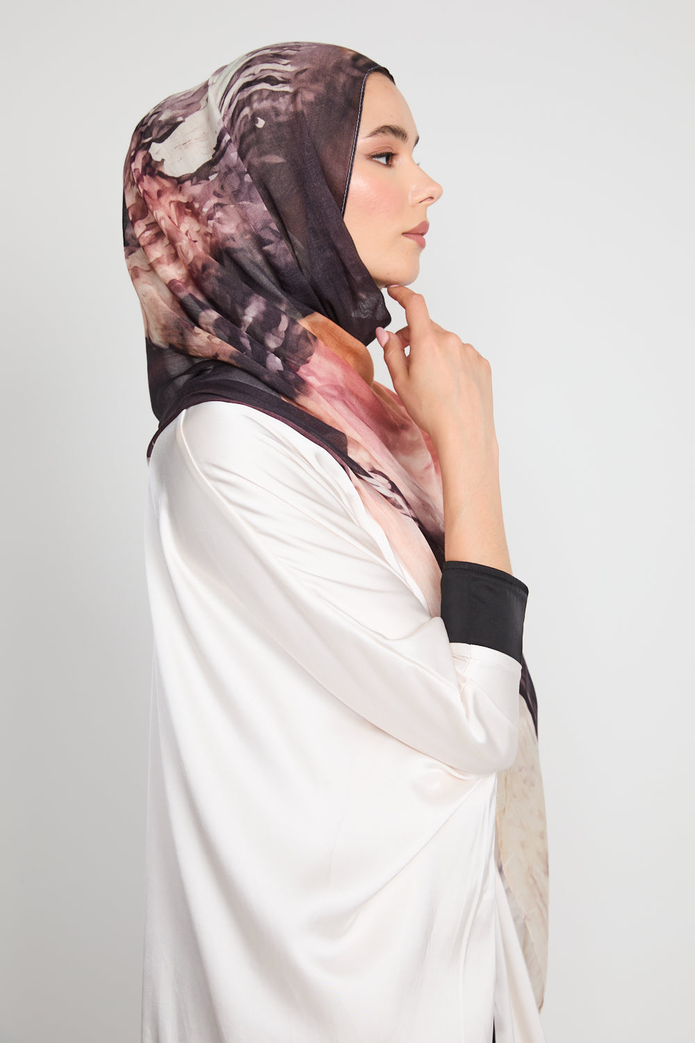 Premium Modal Printed Hijab - Blush Eclipse