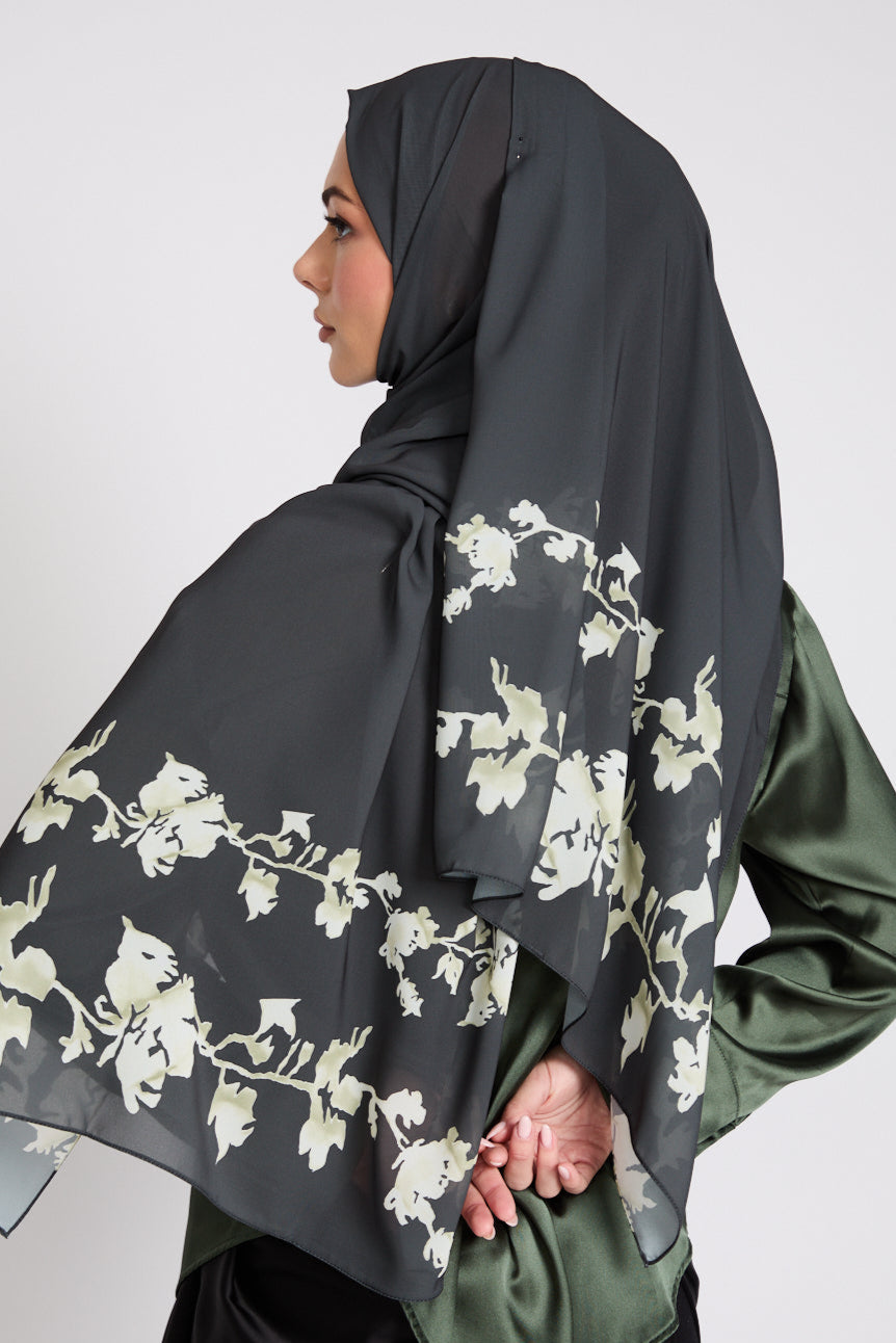 Luxury Printed Hijab - Enchanted Vine - LIMITED EDITION