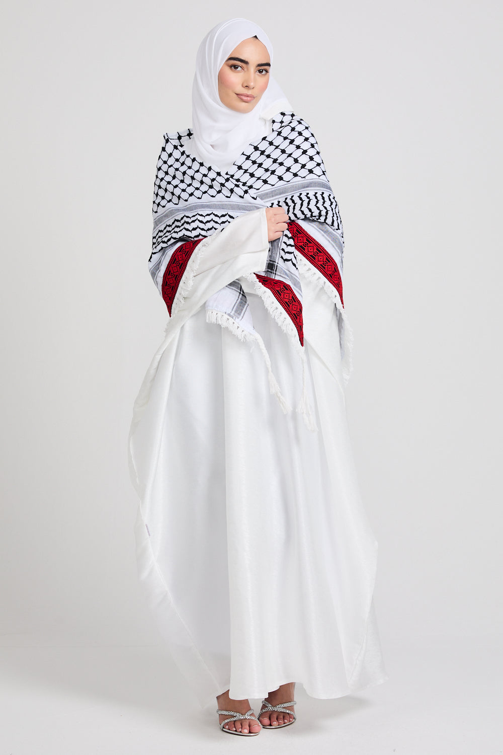Premium Keffiyeh Scarf With Embroidery
