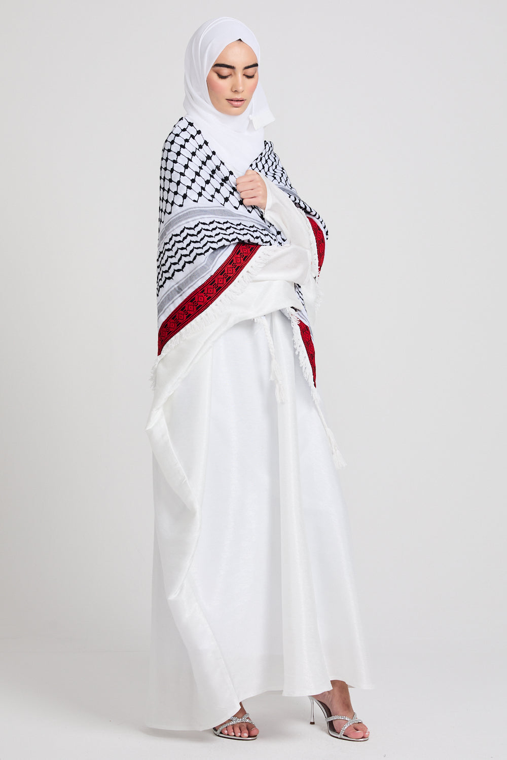 Premium Keffiyeh Scarf With Embroidery