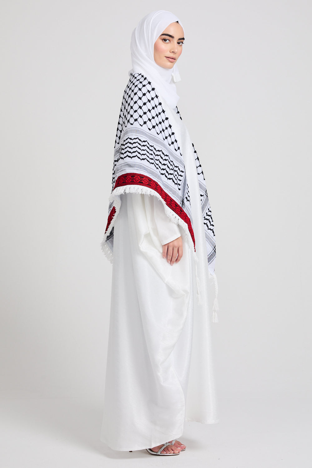 Premium Keffiyeh Scarf With Embroidery