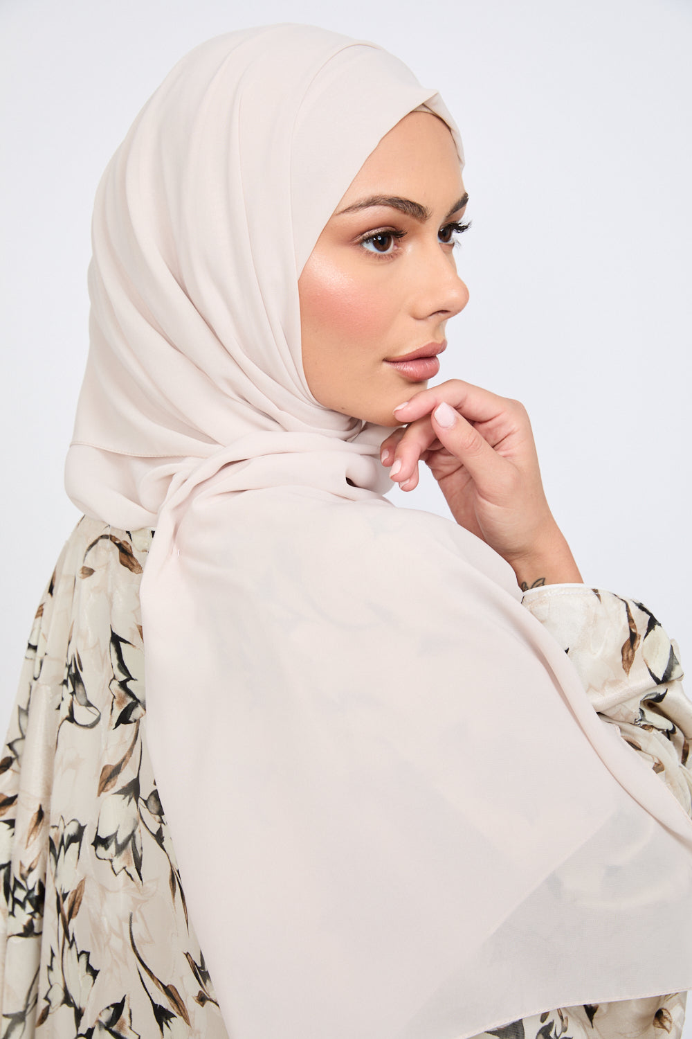 Luxury Georgette Hijab - Nude