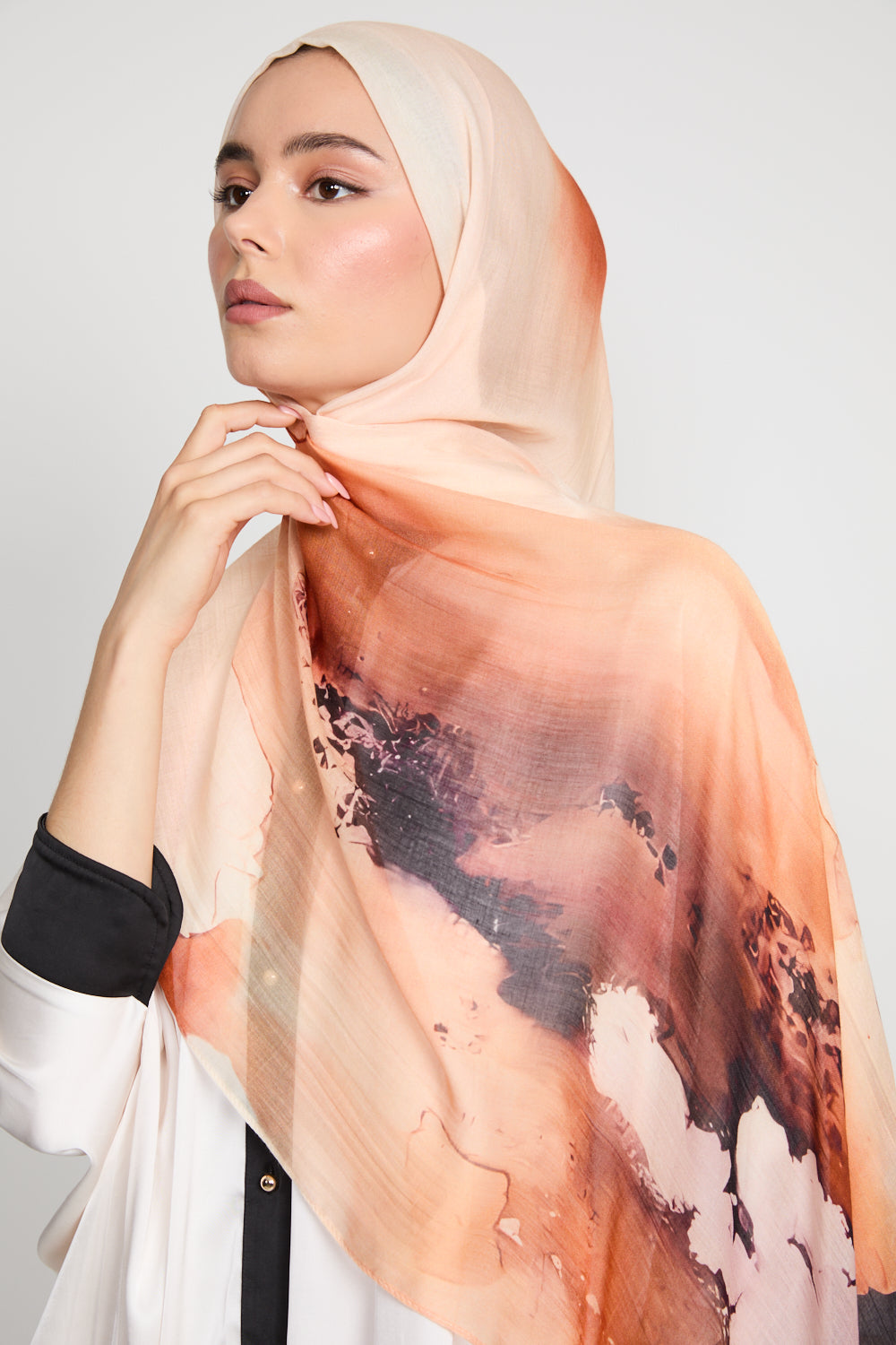 Premium Modal Printed Hijab - Sahara Sunset