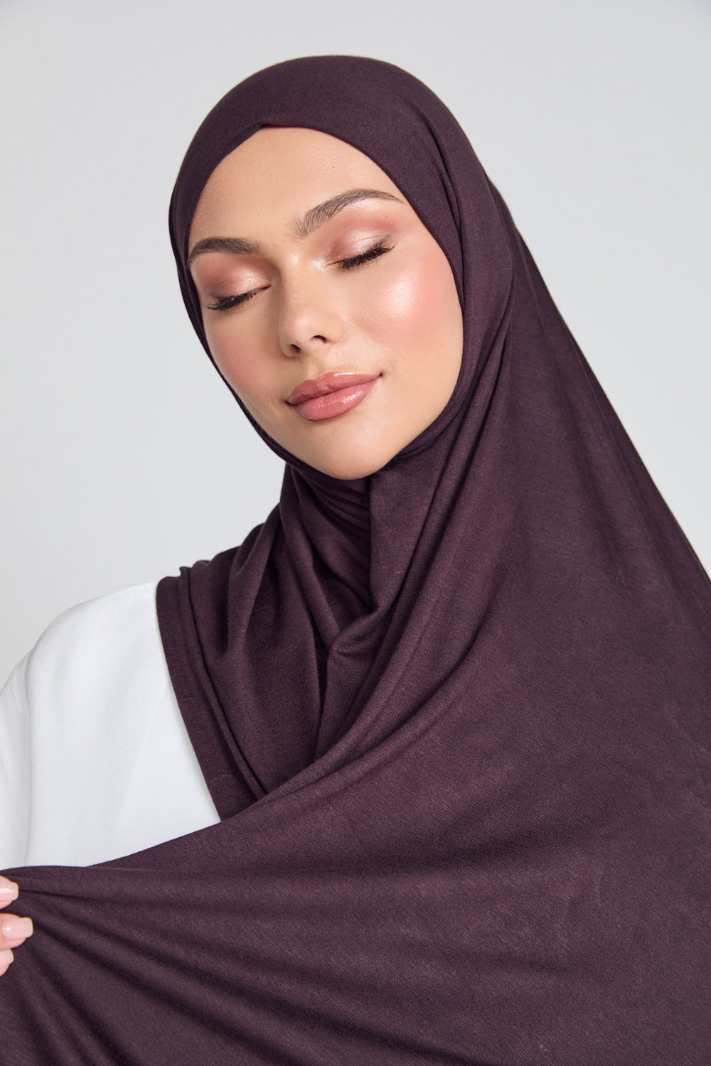 Chocolate Plum Jersey Hijab