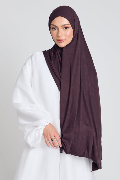 Chocolate Plum Jersey Hijab
