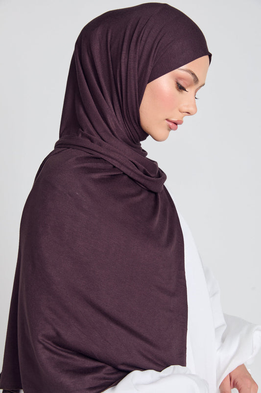 Chocolate Plum Jersey Hijab