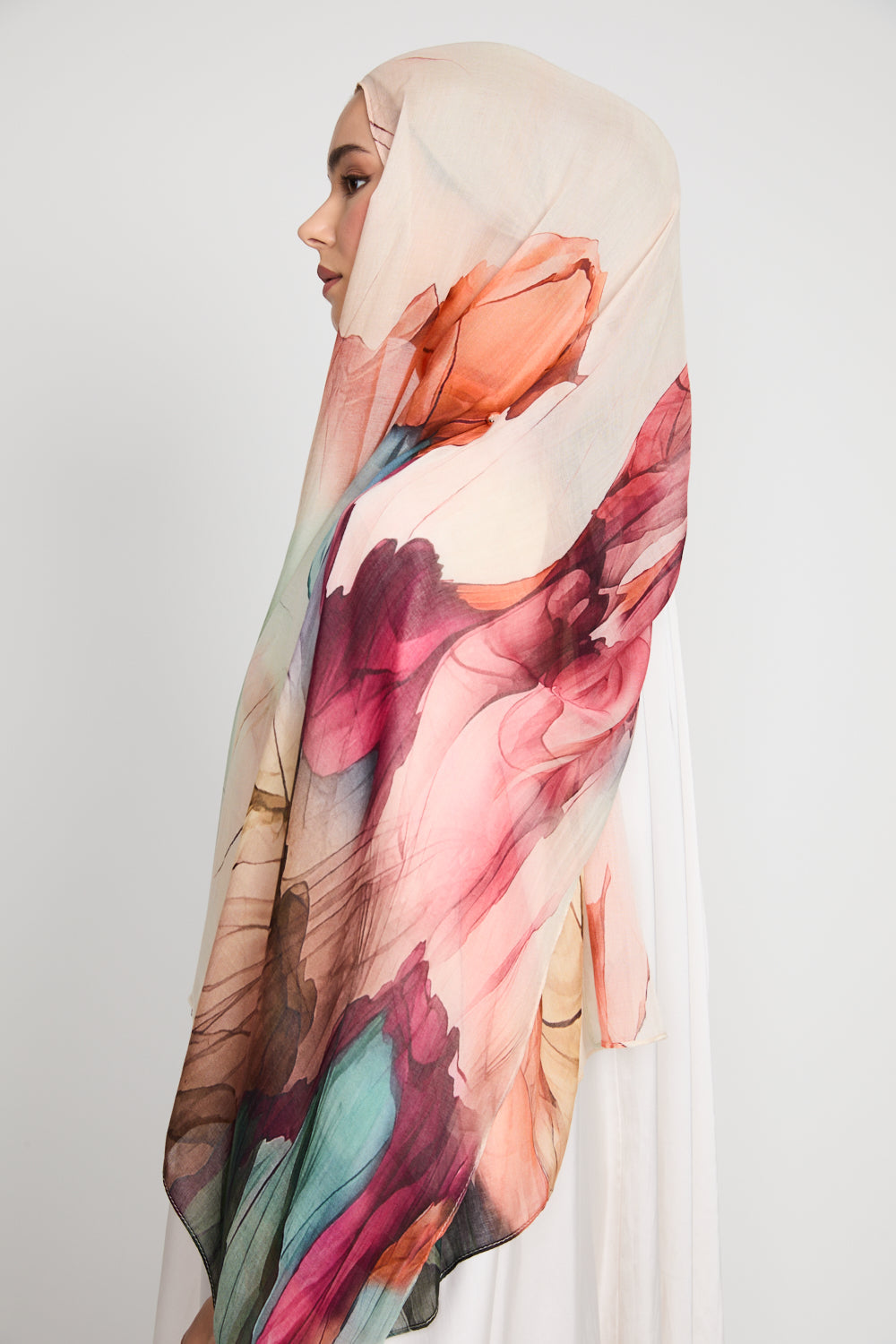 Premium Modal Printed Hijab - Blooming Muse