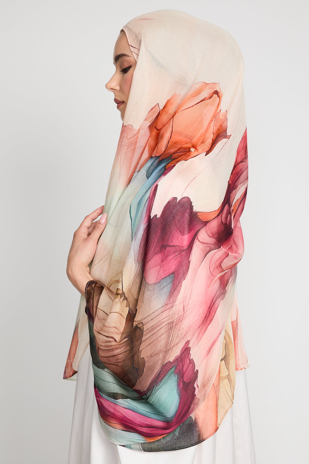 Premium Modal Printed Hijab - Blooming Muse