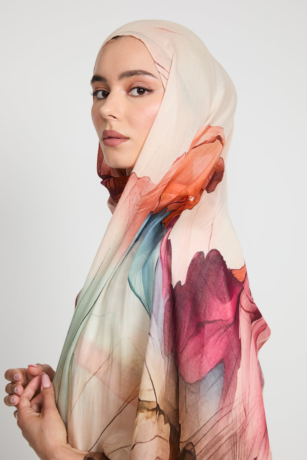 Premium Modal Printed Hijab - Blooming Muse