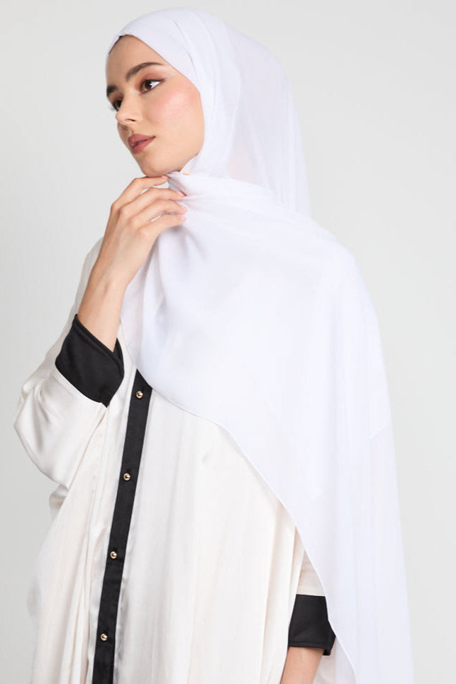 Soft Luxury Georgette Hijab - Off White