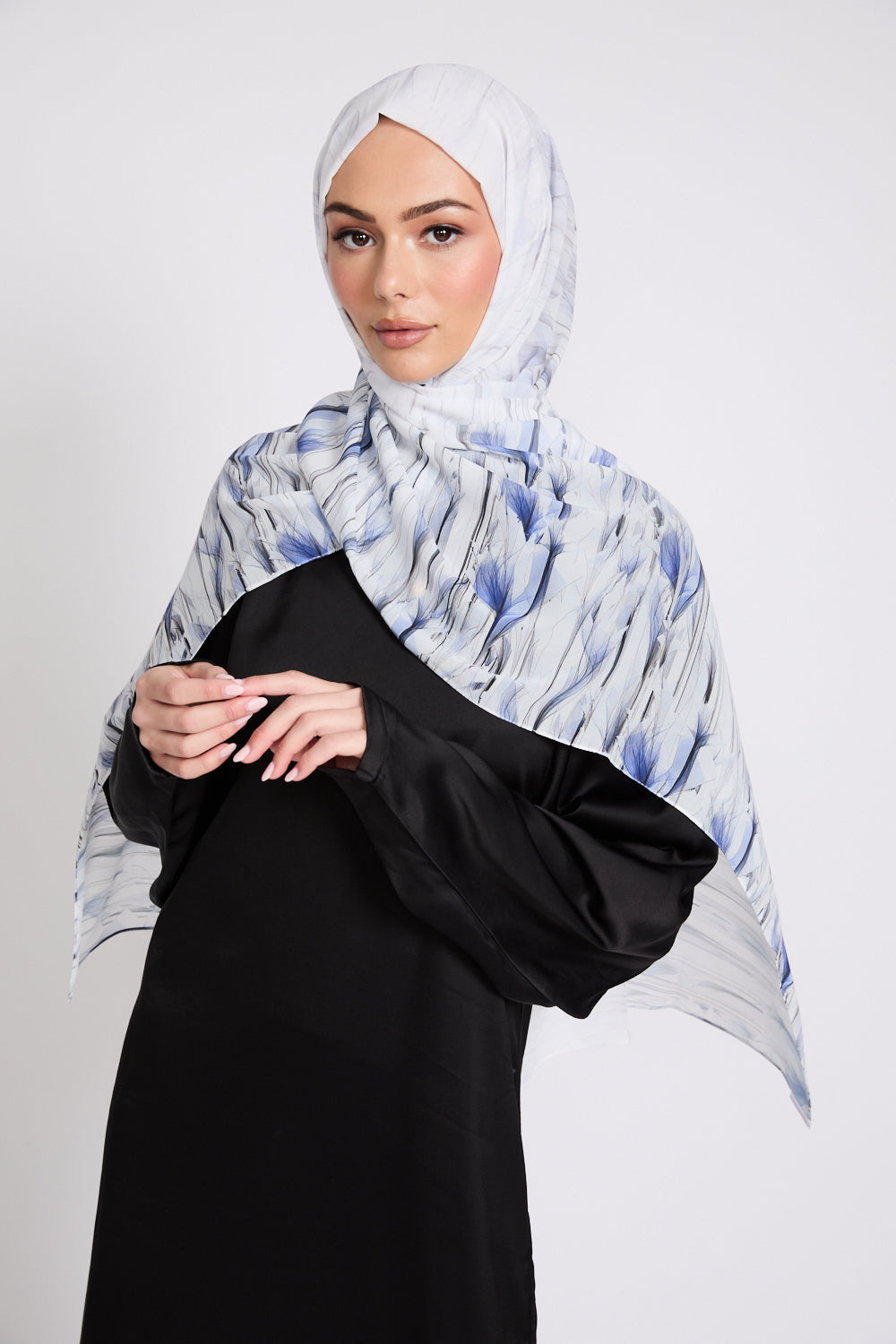 Luxury Printed Hijab - Bluebell Whisper - LIMITED EDITION