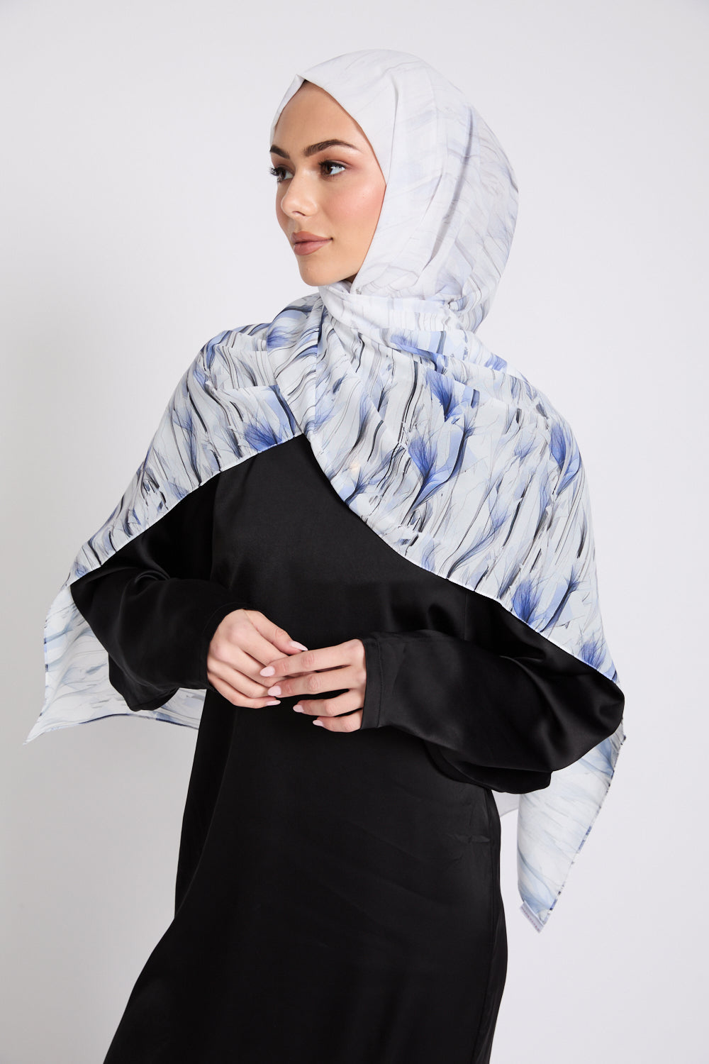 Luxury Printed Hijab - Bluebell Whisper - LIMITED EDITION
