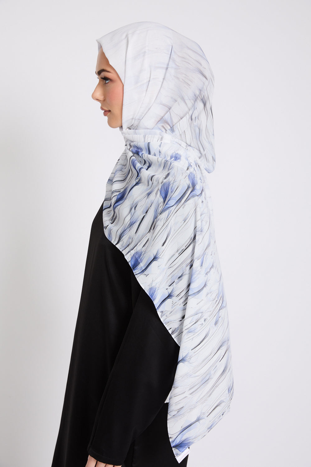 Luxury Printed Hijab - Bluebell Whisper - LIMITED EDITION