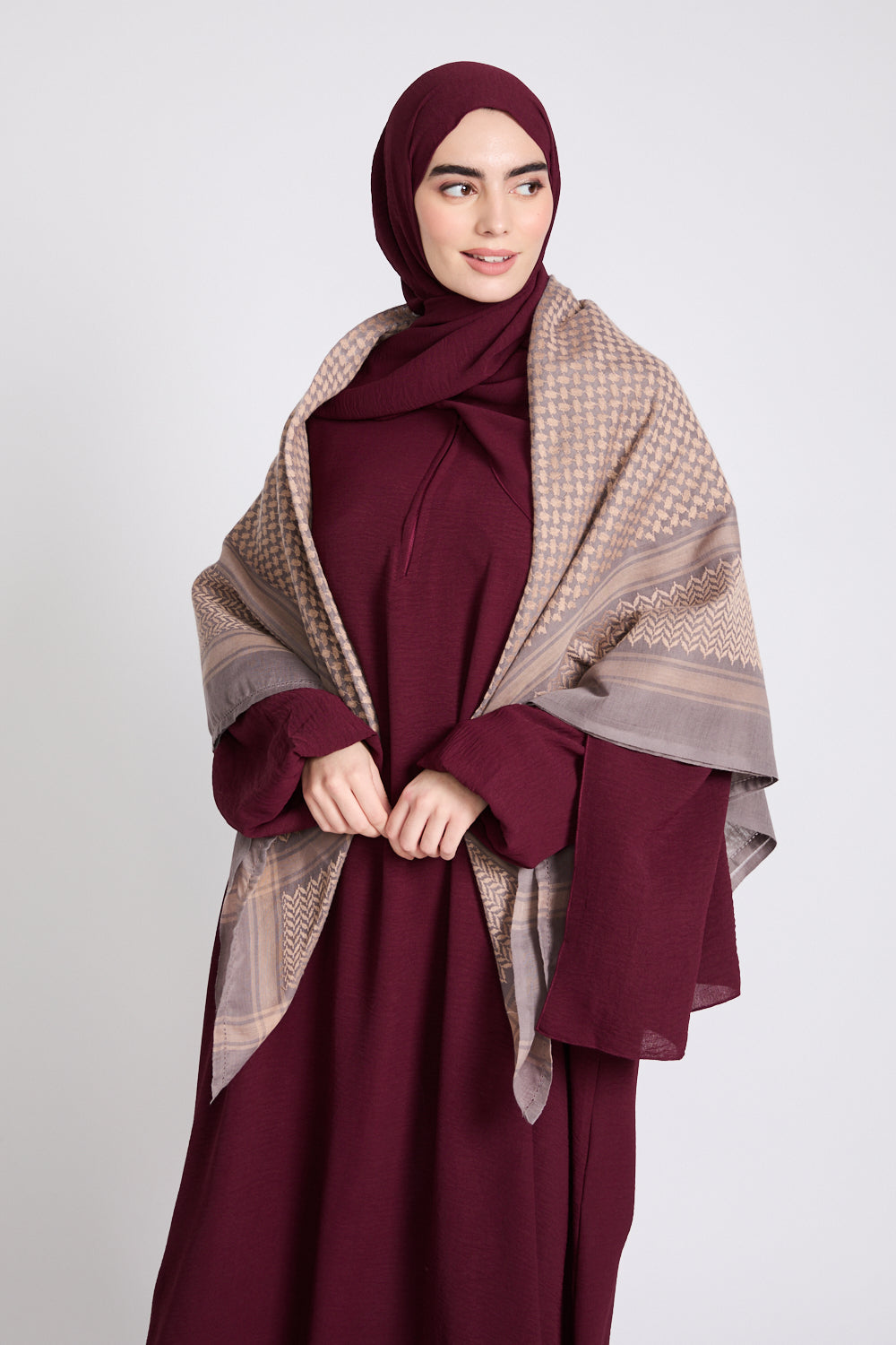 Keffiyeh Scarf - Mocha Meringue