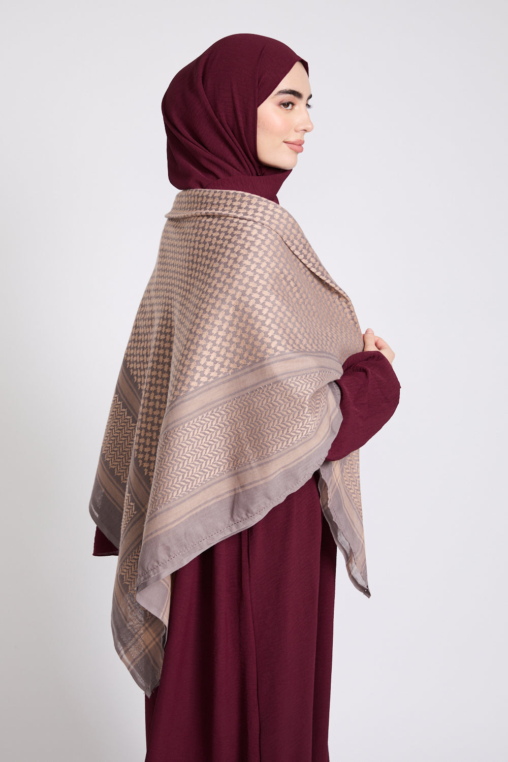 Keffiyeh Scarf - Mocha Meringue