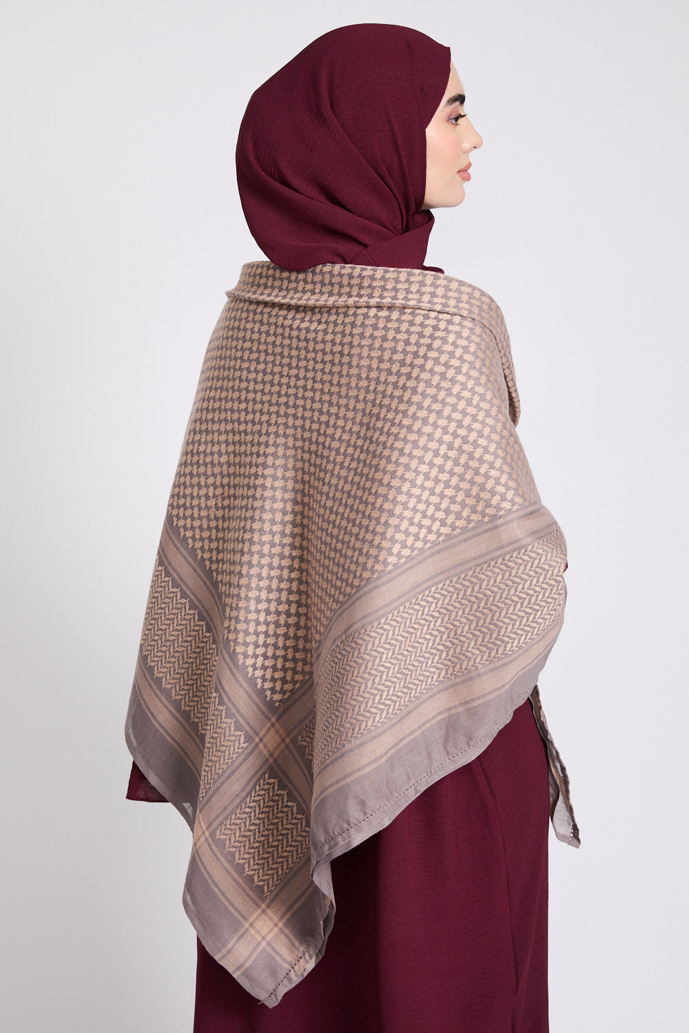 Keffiyeh Scarf - Mocha Meringue