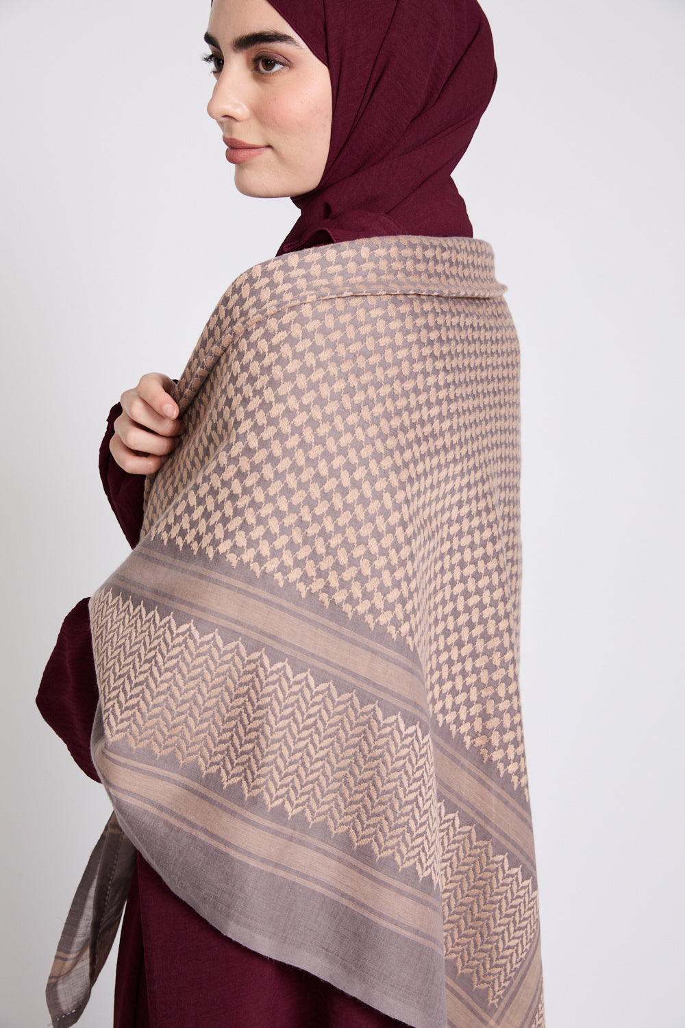 Keffiyeh Scarf - Mocha Meringue
