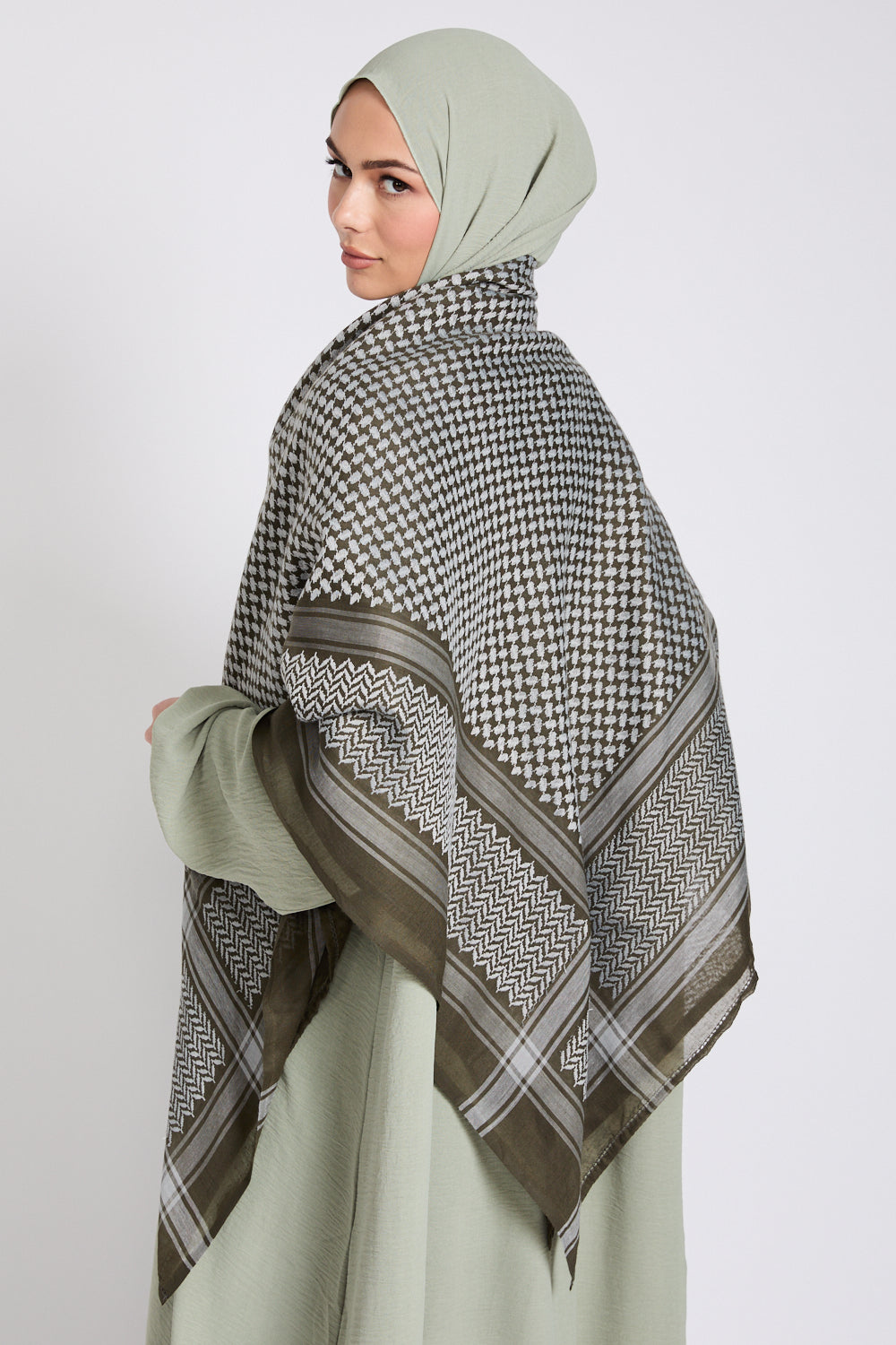 Keffiyeh Scarf - Deep Olive