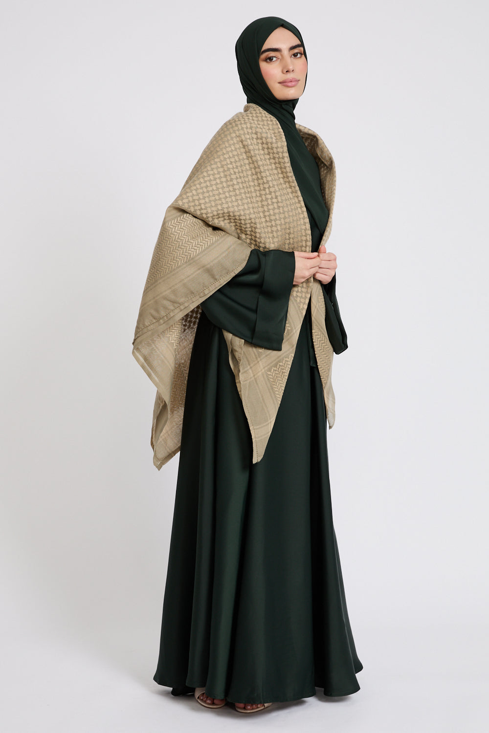 Keffiyeh Scarf - Olive Brown