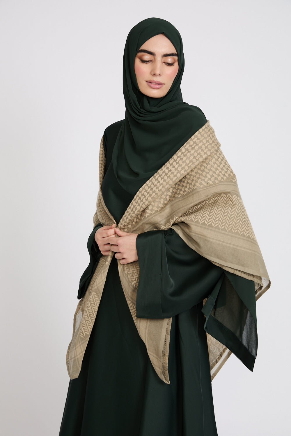 Keffiyeh Scarf - Olive Brown