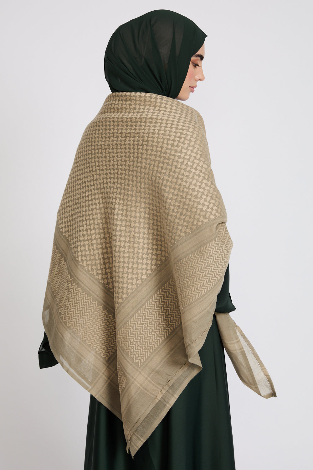 Keffiyeh Scarf - Olive Brown