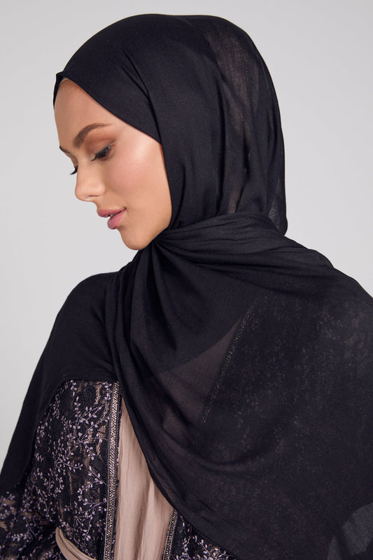 Premium Viscose Hijab - Black