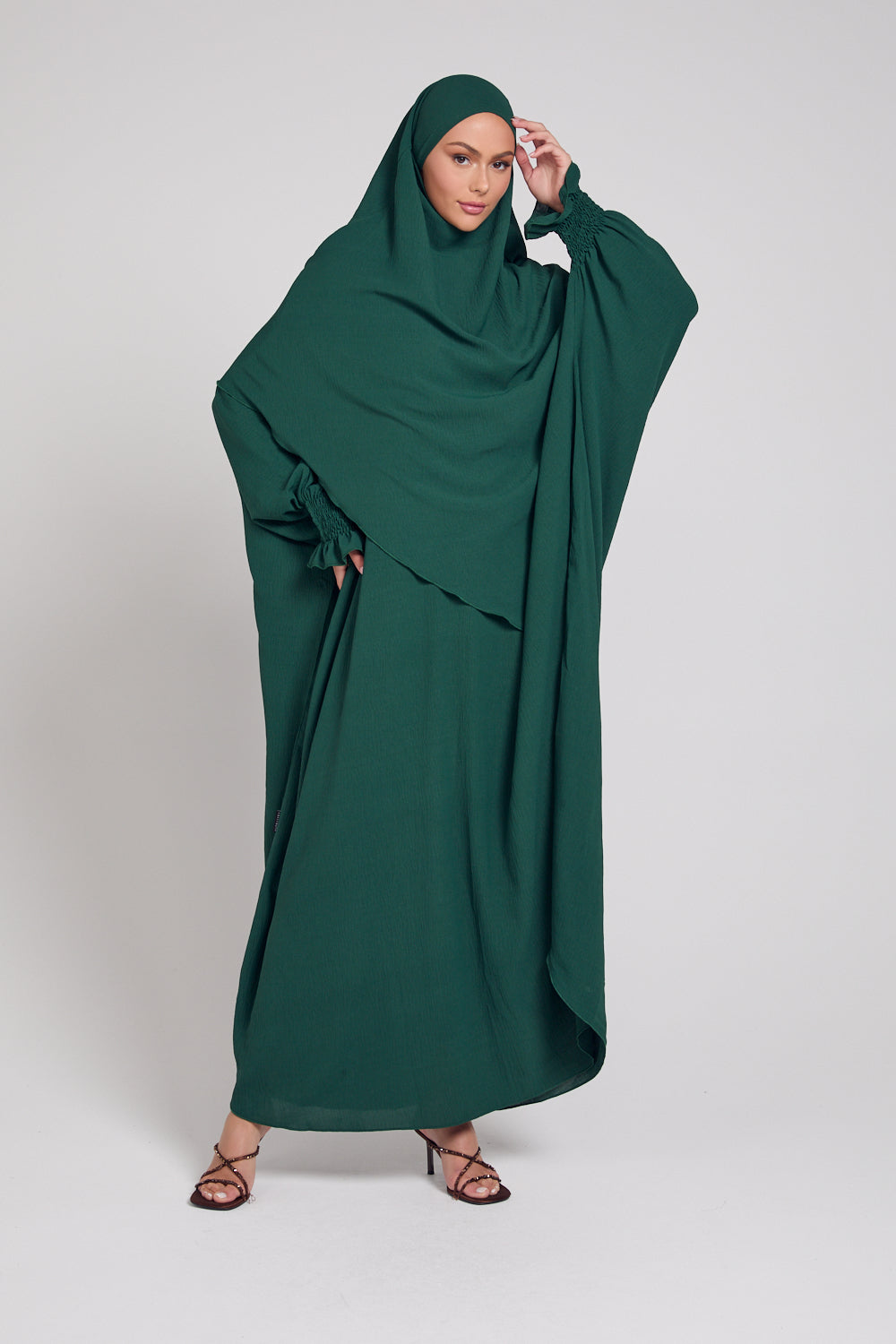 Abaya with Khimar Set - Forest Green