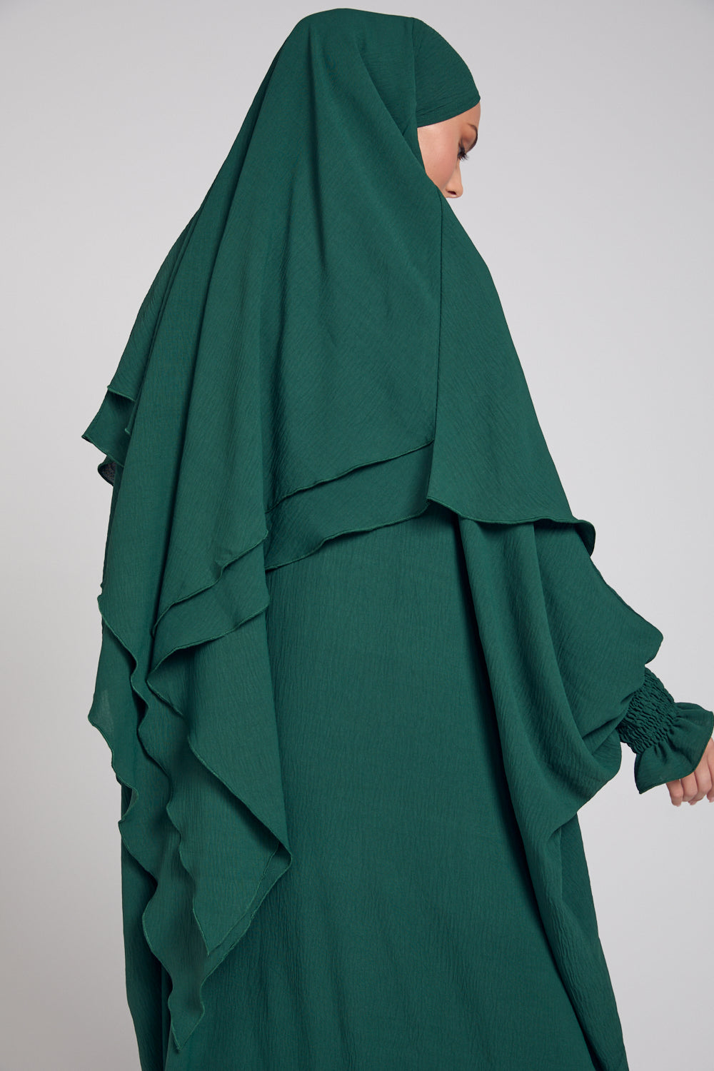 Abaya with Khimar Set - Forest Green