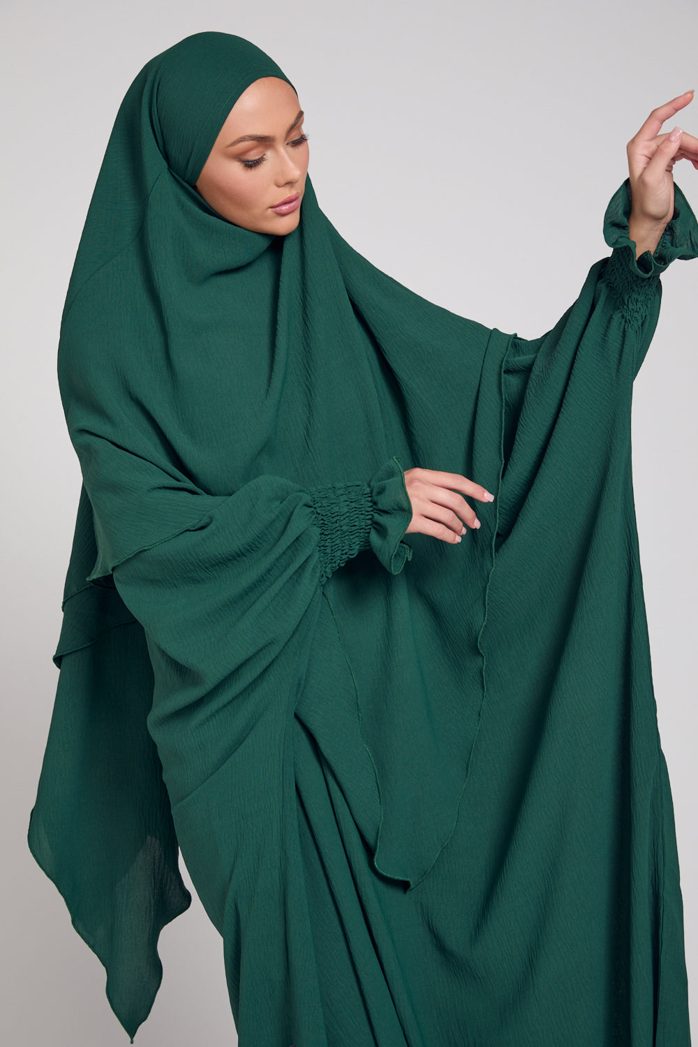 Abaya with Khimar Set - Forest Green