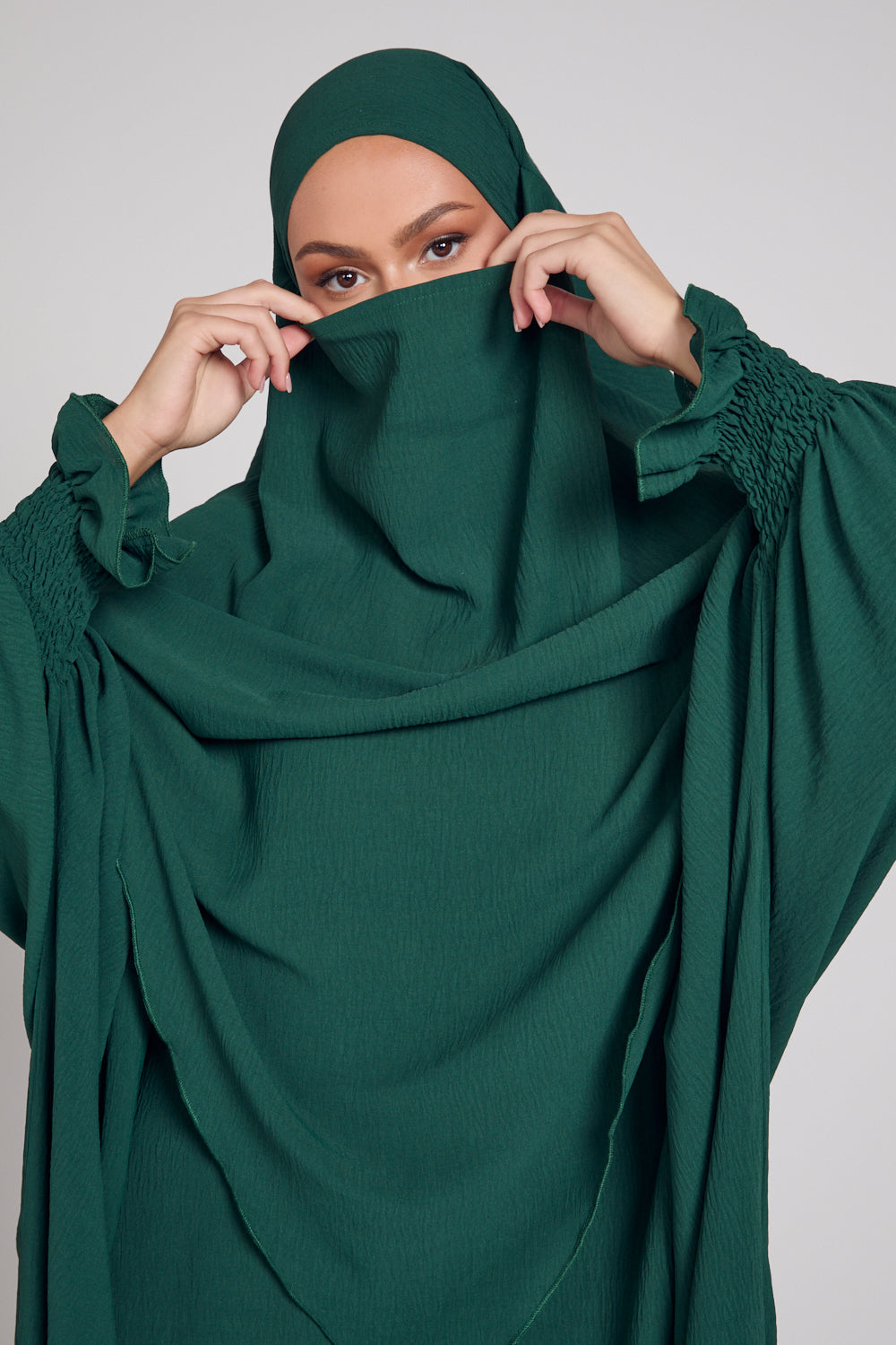 Abaya with Khimar Set - Forest Green