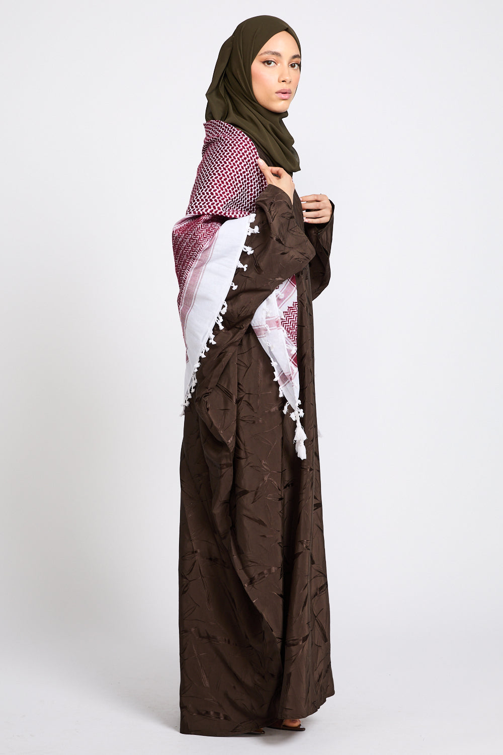 Premium Classic Keffiyeh Scarf - Red & White