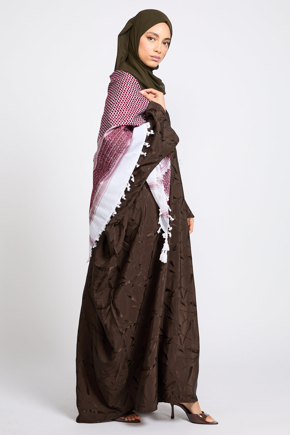 Premium Classic Keffiyeh Scarf - Red & White