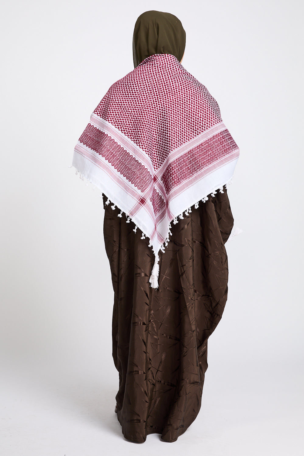 Premium Classic Keffiyeh Scarf - Red & White