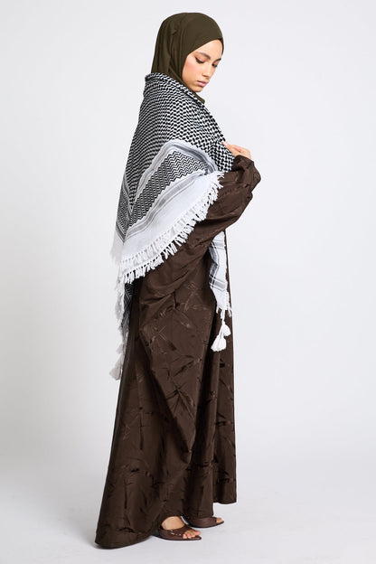 Premium Classic Keffiyeh Scarf - Black & White