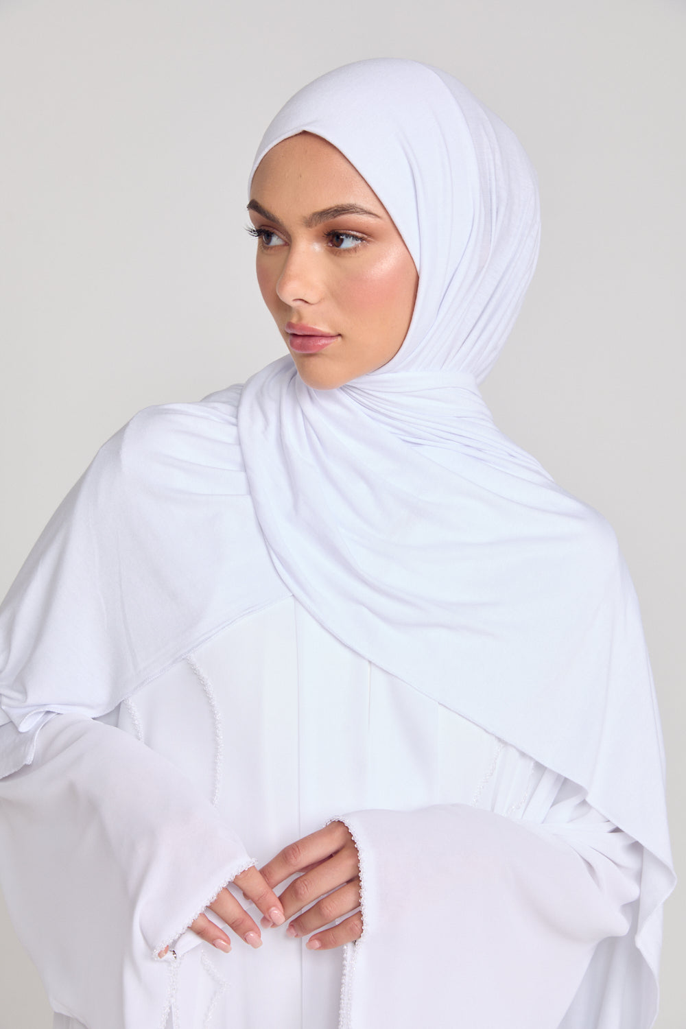 Winter White Jersey Hijab
