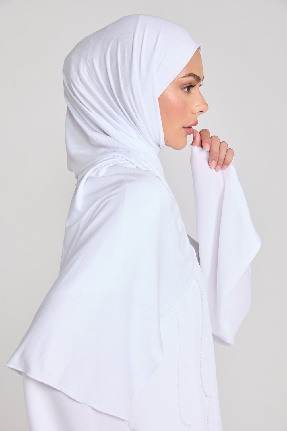 Winter White Jersey Hijab