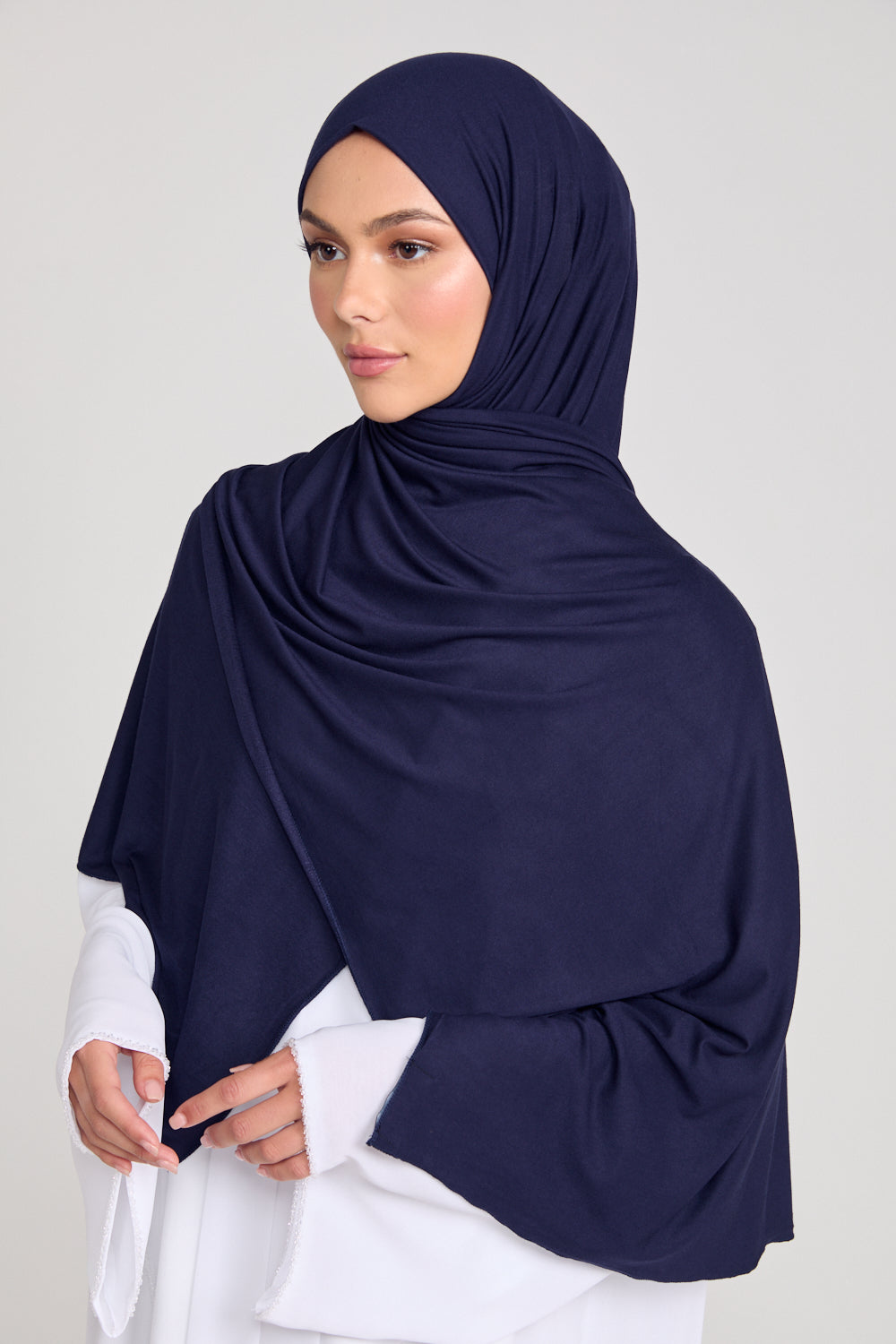 Navy Jersey Hijab