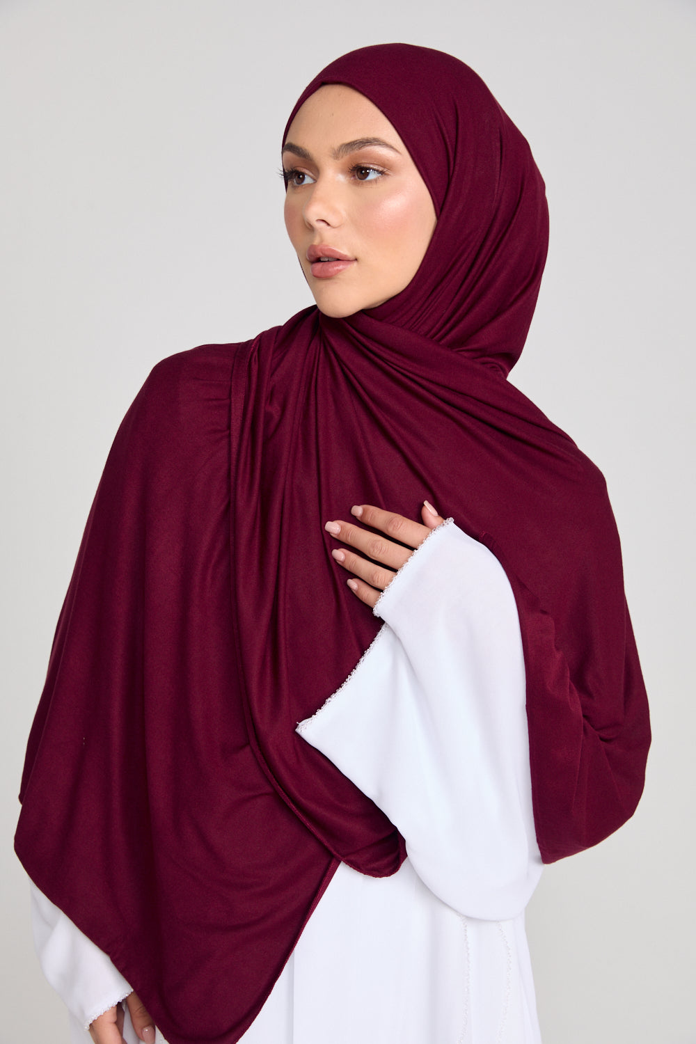 Burgundy Mist Jersey Hijab