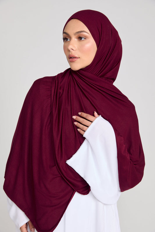Burgundy Mist Jersey Hijab