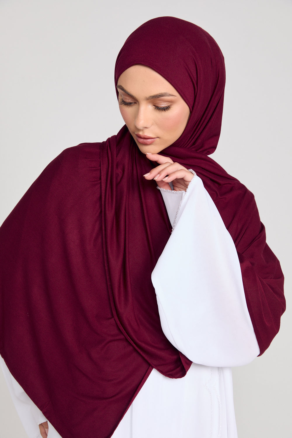 Burgundy Mist Jersey Hijab