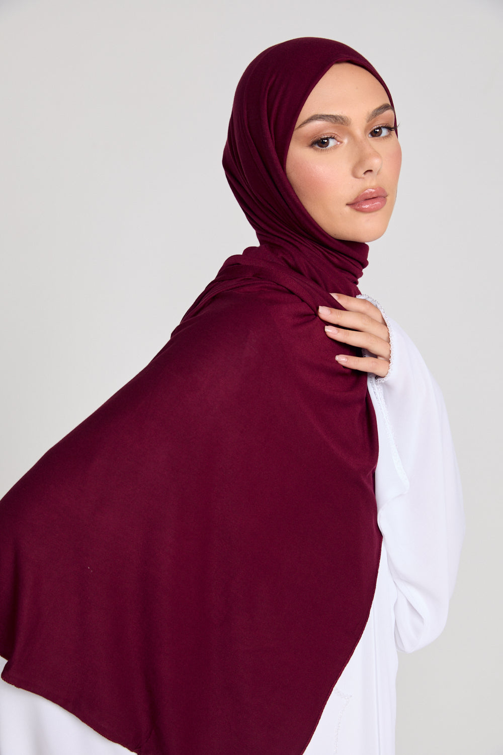 Burgundy Mist Jersey Hijab