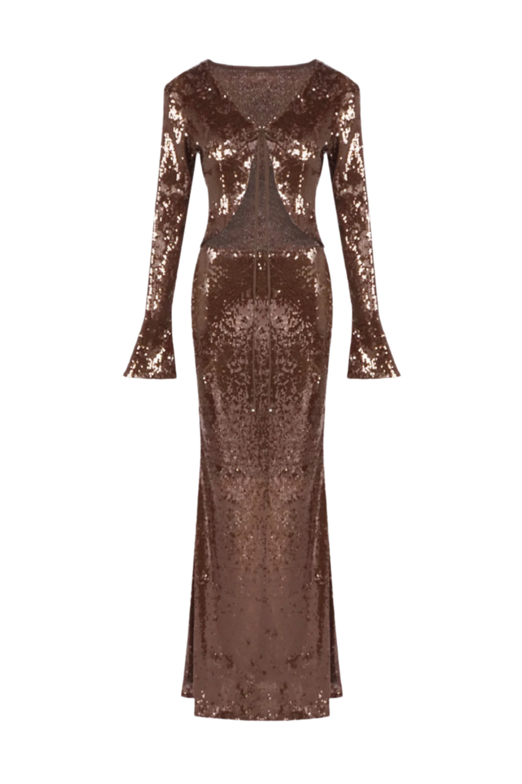 Aubelin Sequin Two Piece Set - Brown