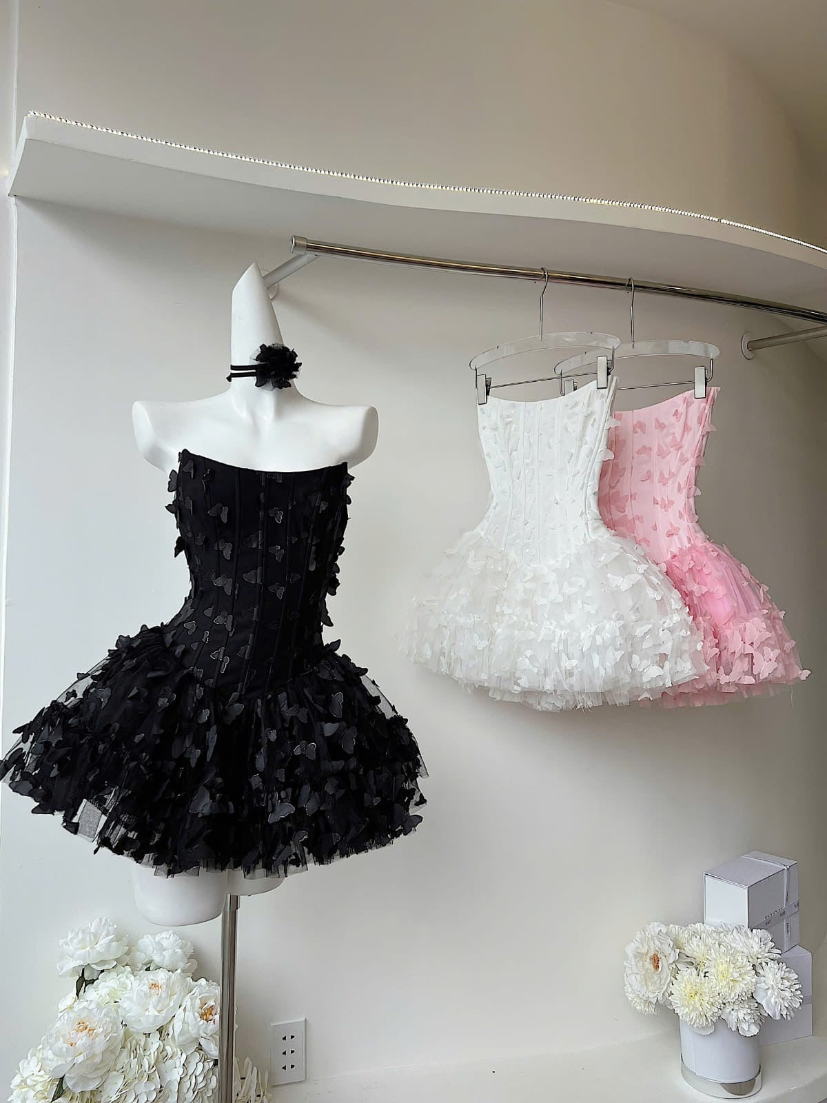 Mini abito corsetto a farfalla Adara