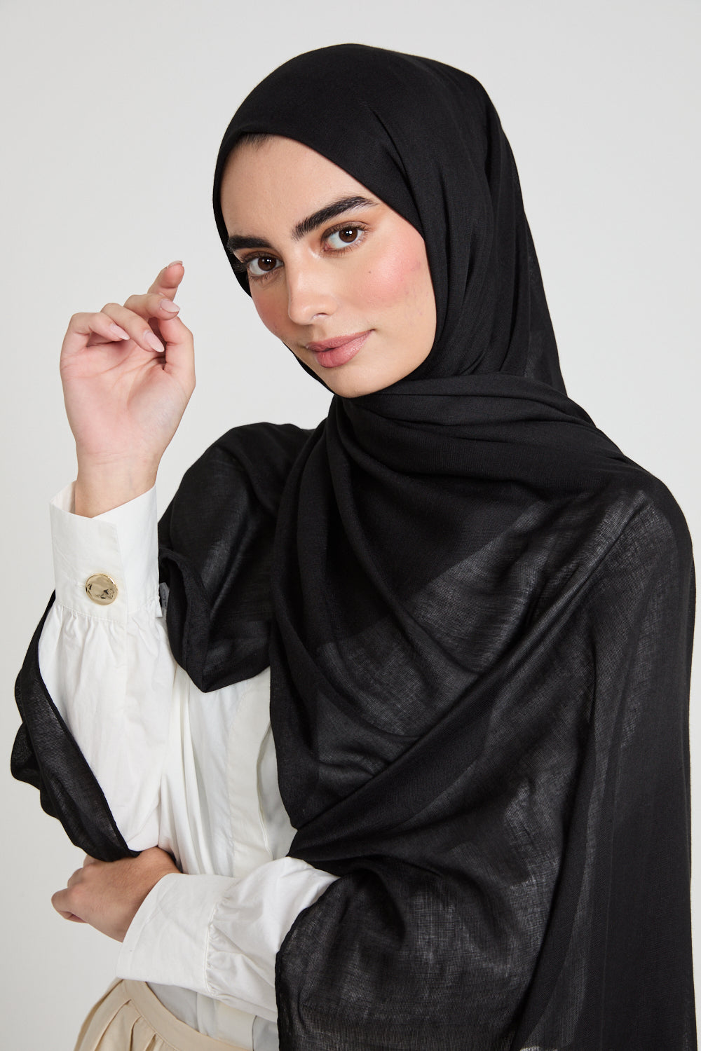 Premium Bamboo Viscose Hijab - Black
