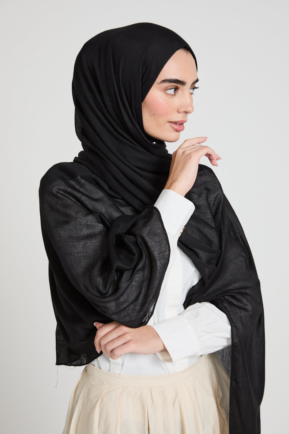 Premium Bamboo Viscose Hijab - Black