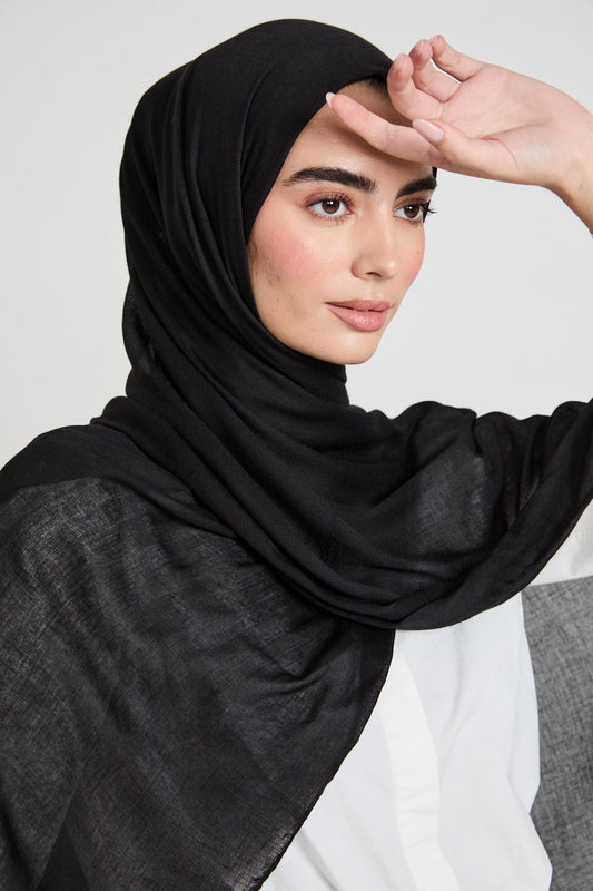 Premium Bamboo Viscose Hijab - Black