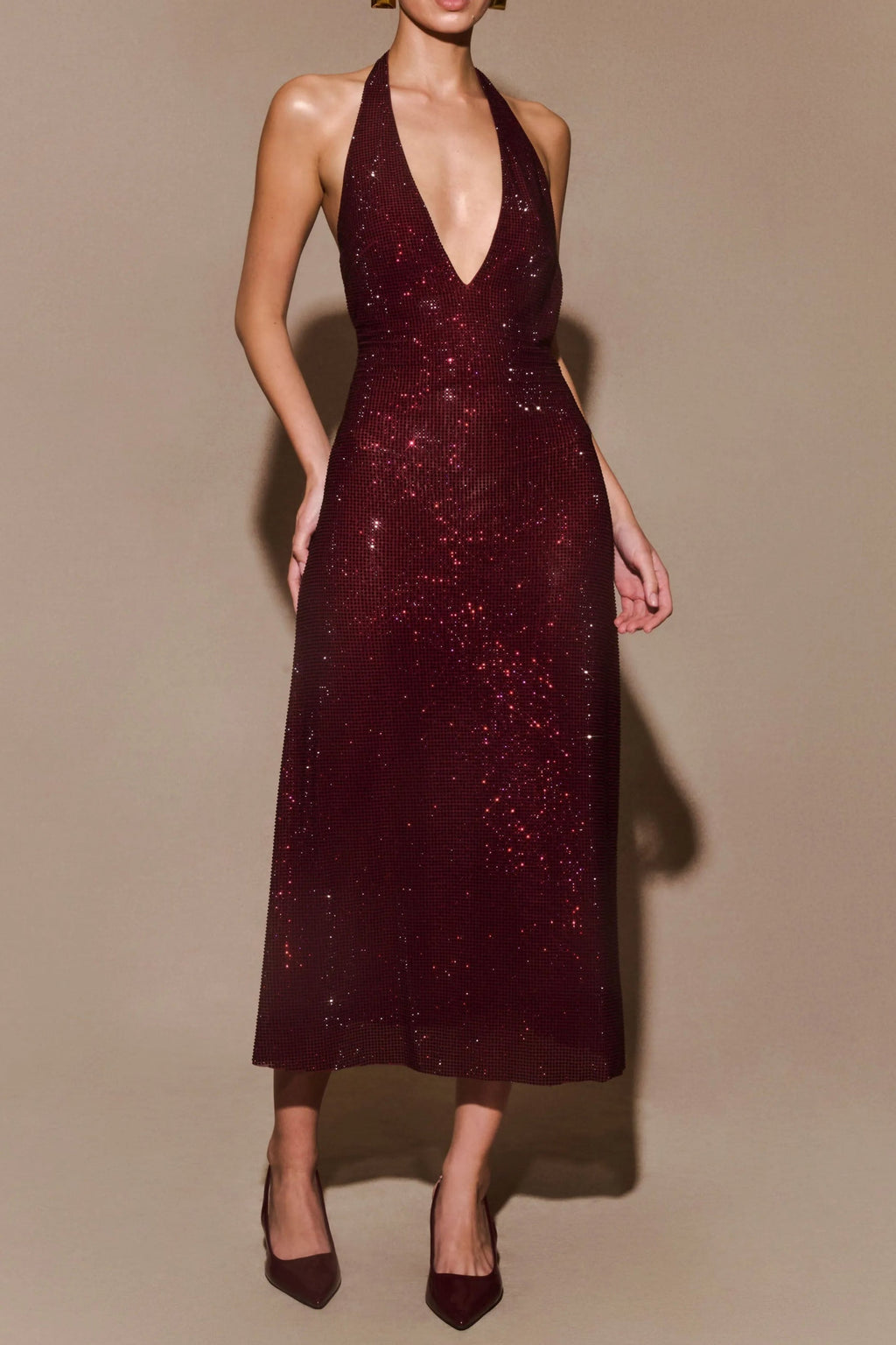 Diamond Halter Neck Midi Dress