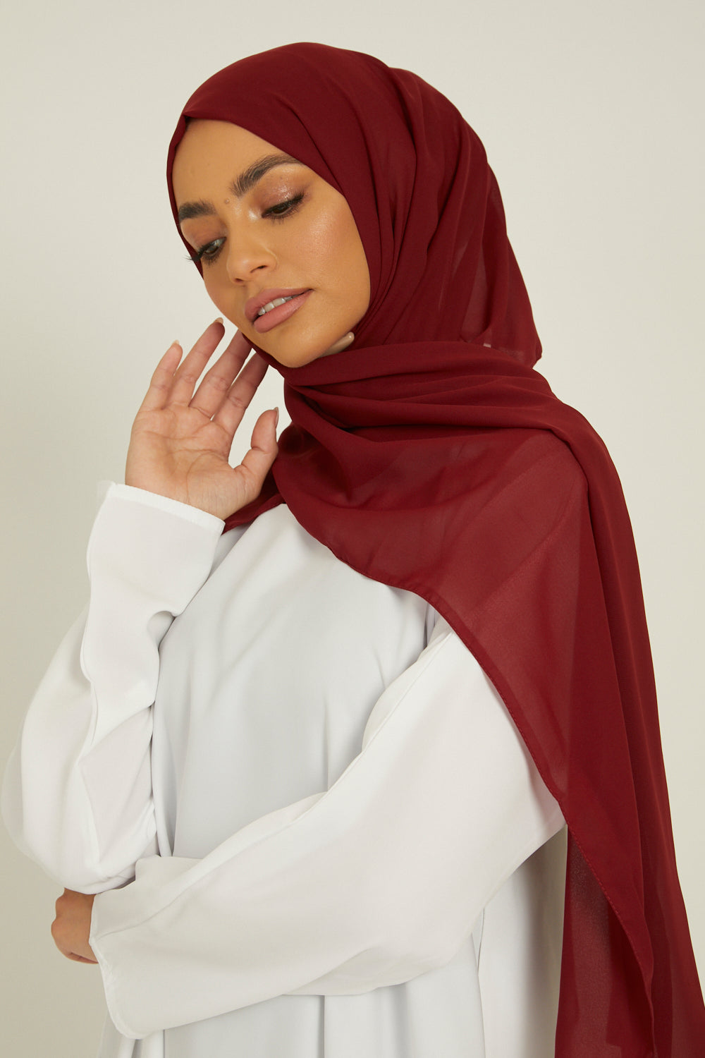 Luxury Georgette Hijab -  Maroon