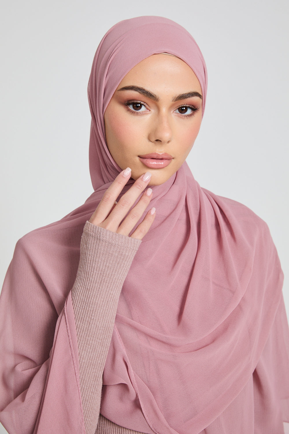 Luxury Soft Chiffon Hijab - Dusty Pink