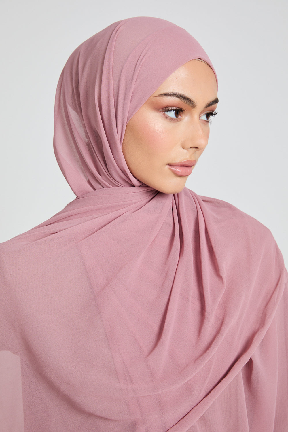 Luxury Soft Chiffon Hijab - Dusty Pink